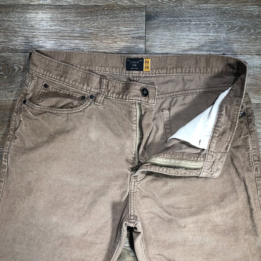 J Crew 770 Corduroy Pants Mens 34x30 Light Brown Straight Casual Actual 36x29 - Picture 6 of 8